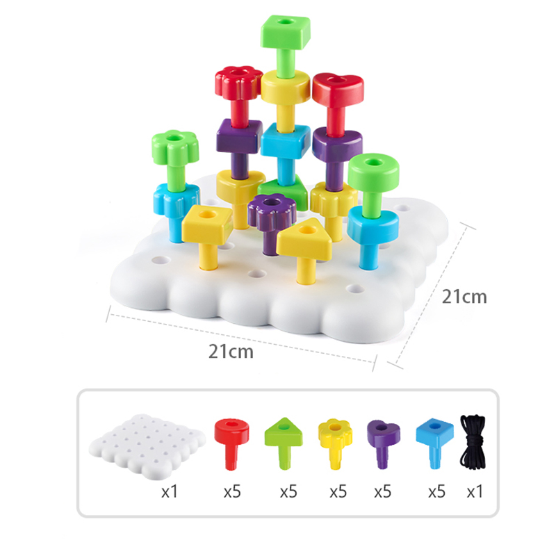 Venta caliente al por mayor de juegos educativos Montessori para niños, juegos para padres e hijos, juego de apilamiento DIY, bloques de equilibrio, juguetes