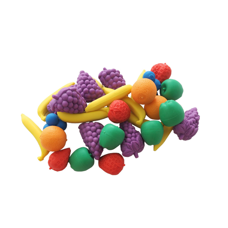 Recursos de aprendizaje de juegos inteligentes para niños, contadores de matemáticas de plástico, juguetes de frutas y verduras