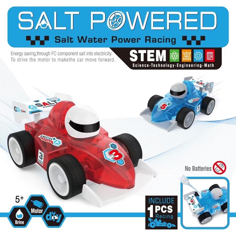 2025 Kits educativos de ciencia STEM modelo DIY para ensamblar, experimento de ciencia de aprendizaje, coche de carreras a propulsión de agua salada, juguetes para niños, regalo