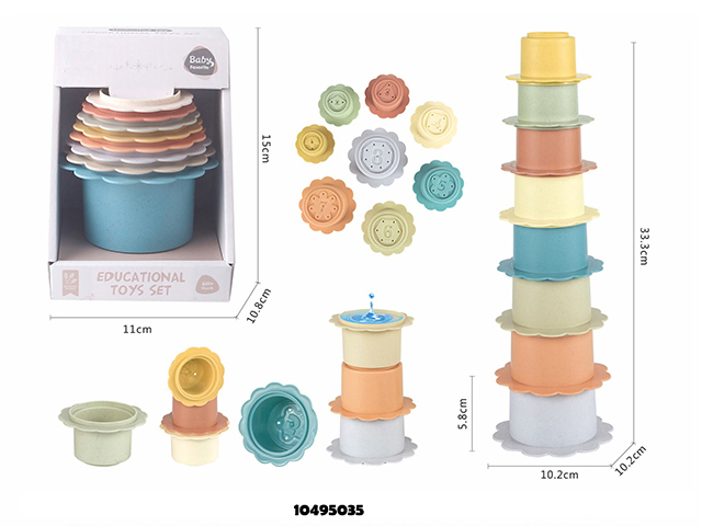 32packs Baby Toys Set Montessori Toys para bebés 6-12 meses Juguetes sensoriales de grado alimentario círculos de apilamiento de bebés bloques de éter vasos apilables Juguetes de aprendizaje para el bebé