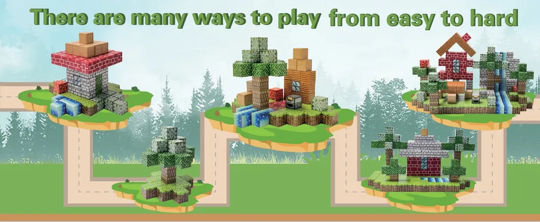 Cubos Magnéticos de Textura Pixel para Construcción Educativa STEM para Niños