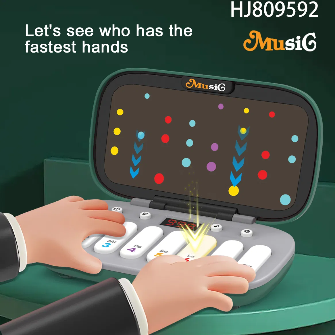 Teclado Electrónico para Niños Juguete Divertido Instrumento de Creación Musical Maestro del Ritmo Juguete Sensorial de Pulsación Rápida para Herramienta de Aprendizaje Musical Infantil