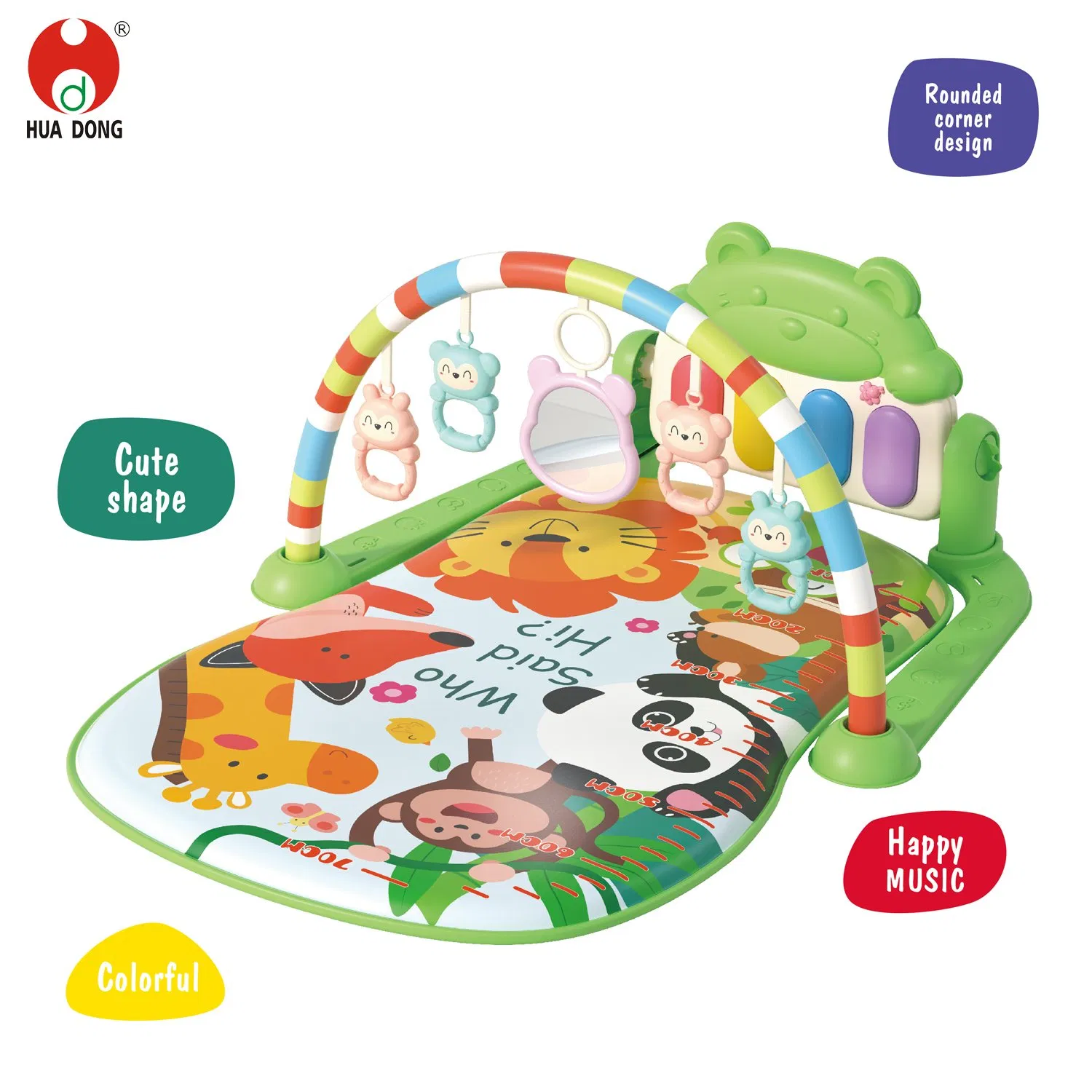 Juguete educativo de fábrica de China, piano de pedales para niños, juguete musical con luces y sonido para niños, regalo interactivo para niños, alfombra de juego con rack de fitness