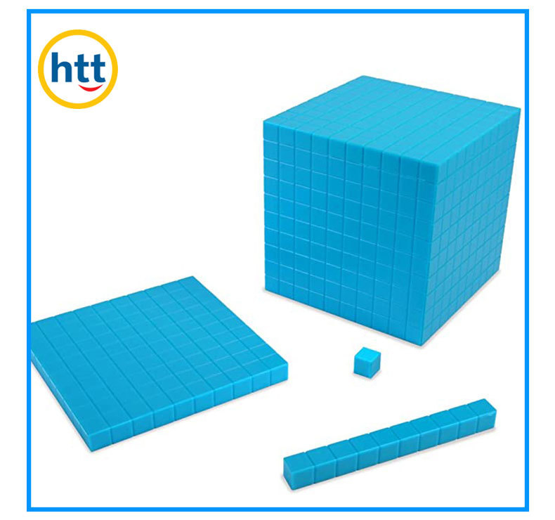 Bloques de Aprendizaje Matemático Base Ten de Plástico, Bloques de Base Ten de Plástico en Forma de Cubo Decímetro, Base 10 Ayudas de Enseñanza