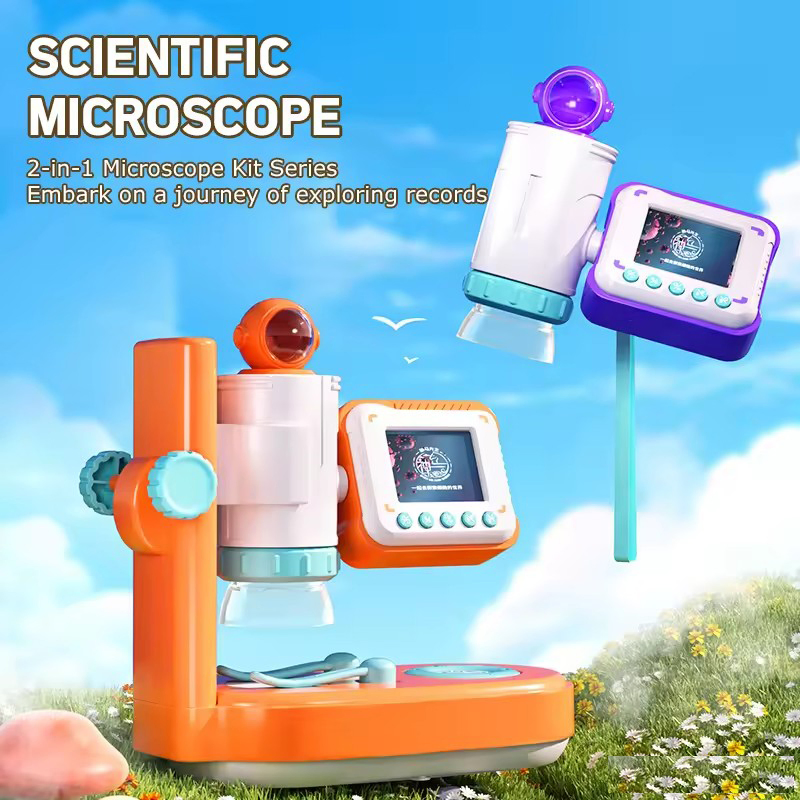 Experimento científico educativo para niños, microscopio portátil de mano