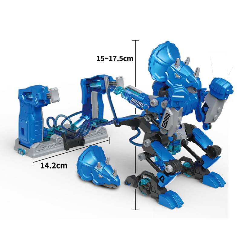Juguetes educativos de diseño nuevo Xinbo para preescolar, juguetes de ciencia DIY de plástico 2 colores, set de dinosaurios de boxeo hidráulico para niños