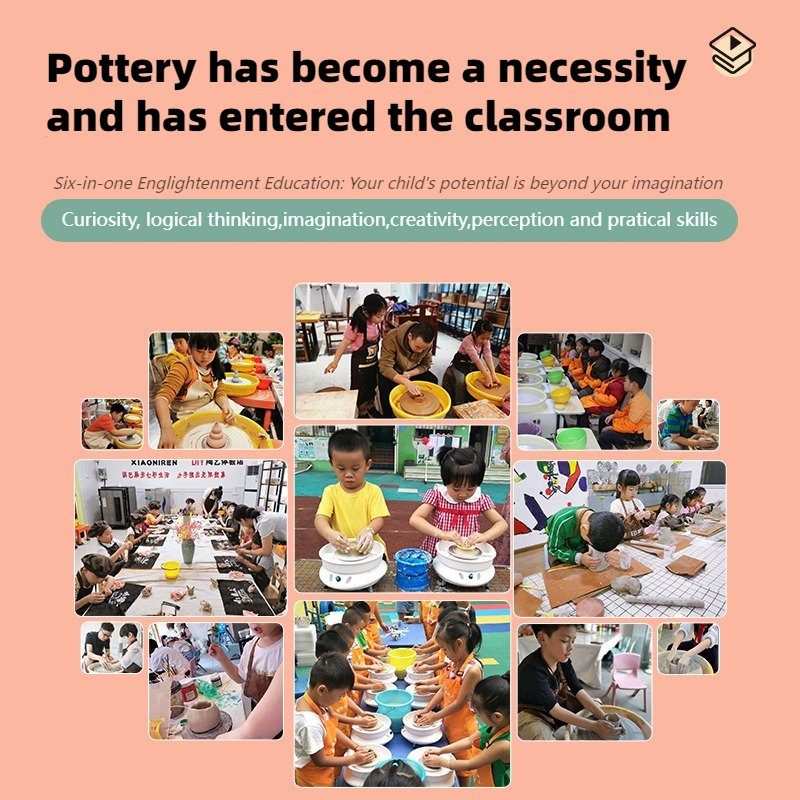 Juego de arcilla Eggy Mini Potter's Wheel para niños, seguro y divertido, set de arte y manualidades para niños, aprendizaje creativo, regalo STEM para principiantes