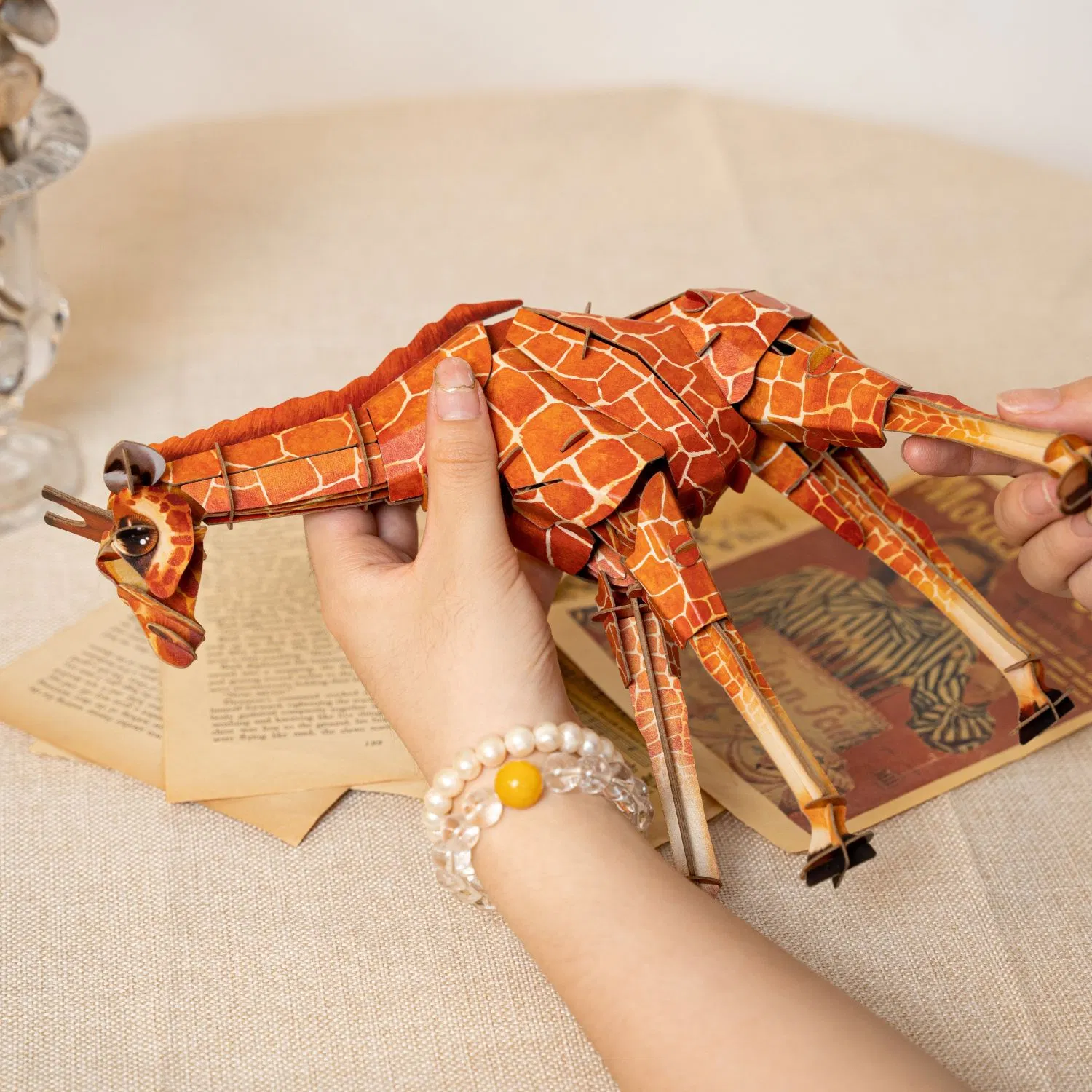Jirafa - 3D Rompecabezas de papel ecológico, manualidades, juguetes STEM, aprendizaje educativo 3D Rompecabezas para niños 7+ Regalos perfectos para todos