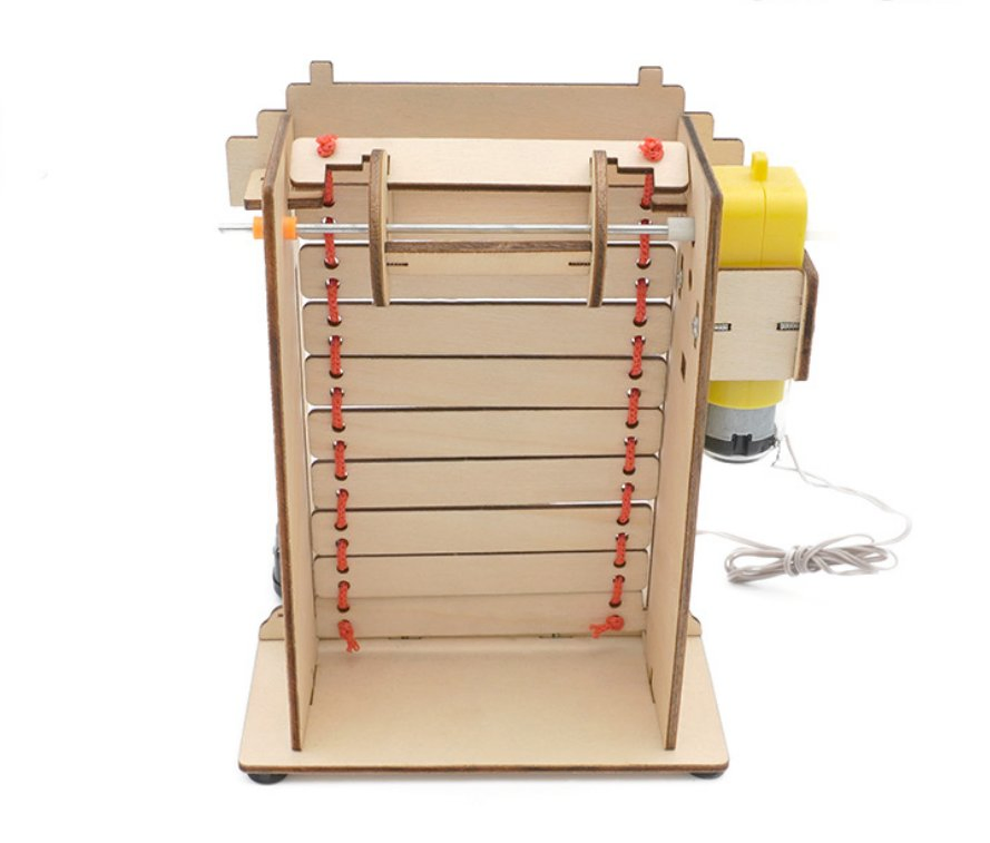 Kit de puerta enrollable eléctrica para niños; juguetes educativos de madera para el aprendizaje creativo de tecnología y programación científica
