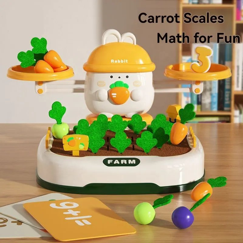Juego de Equilibrio de Cosecha de Zanahorias para Niños, Juguete de Aprendizaje Matemático