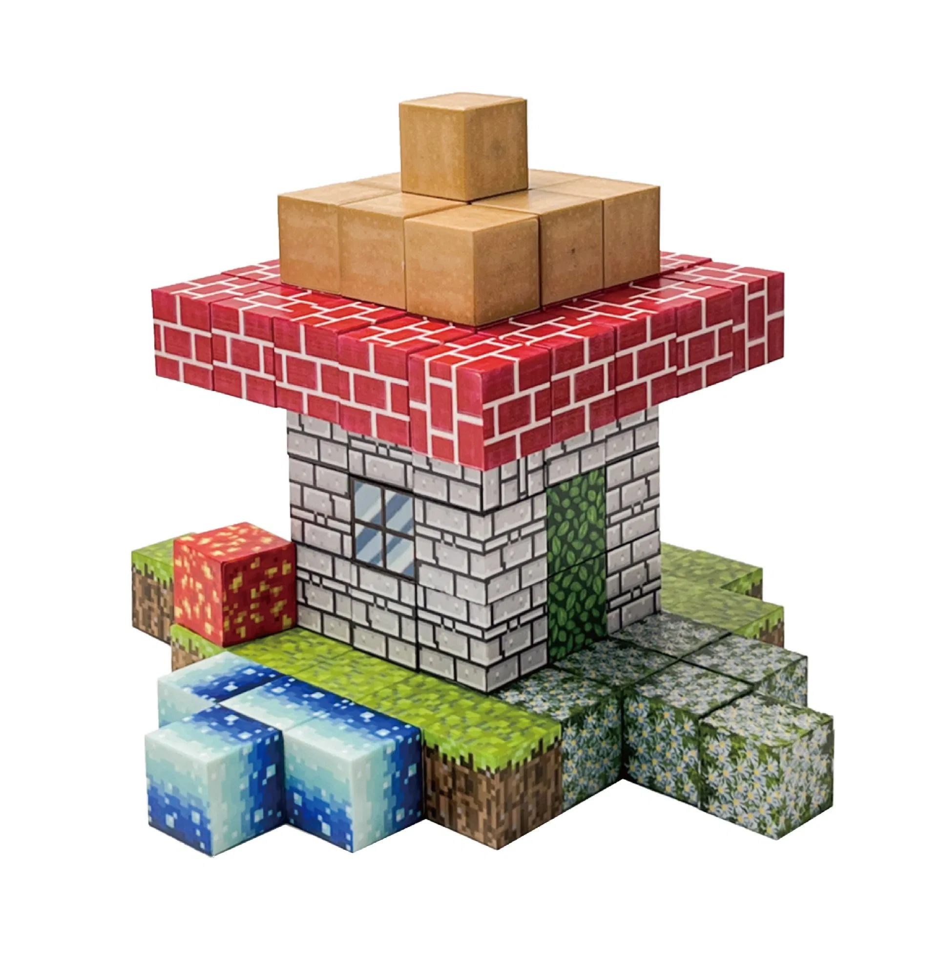 Cubos Magnéticos de Textura Pixel para Construcción Educativa STEM para Niños