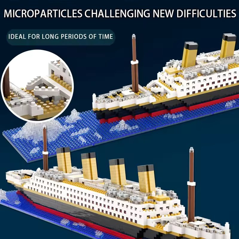 Juguete de barco Titanic de ensamblaje creativo clásico, bloques de construcción del modelo Titanic