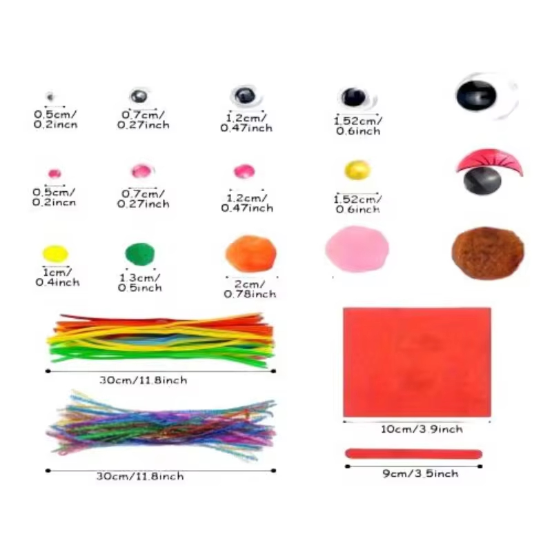 Juego de Suministros de Arte al por Mayor 1000PCS Pompones de DIY Asortidos Juguetes de Papel para Manualidades