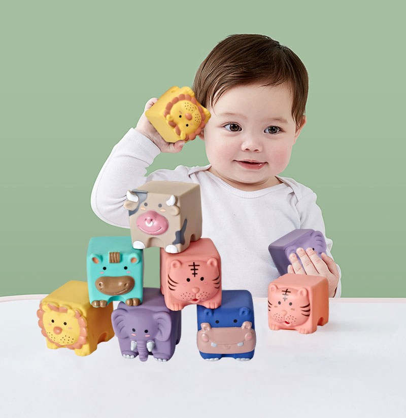 Bloques suaves educativos para bebés, apilables, de matemáticas, formas de animales, texturas digitales, para el baño, con bolsa de almacenamiento, ideales para la dentición y el juego de los más pequeños