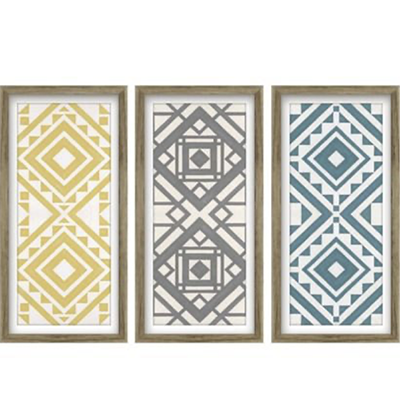 OEM Abstract Blue and Orange Geometric Maze Canvas Print Wall Art Suppliers, Product