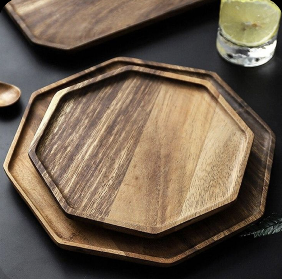 Octagonal Wood Tray 3