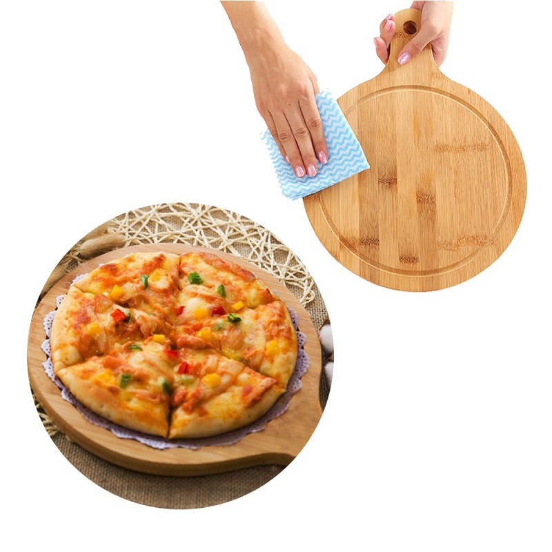 OEM Home Kitchen Round Wooden Pizza Tray With Handle Rustic Wooden Crafts Gifts Pricelist, Product