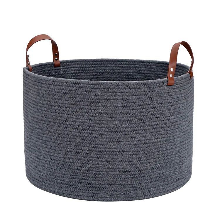 Custom Factory New Amazon Hot Sales Cotton Rope Storage Basket Home Decor Cotton Line Storage Basket Cotton Woven Basket Pricelist, Product