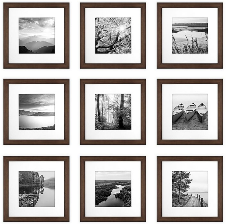 Custom Gallery Perfect Gallery Wall Kit Square Photos with Hanging Template Picture Frame Set Picture Frames Wholesale Manufacturer, Supplier
