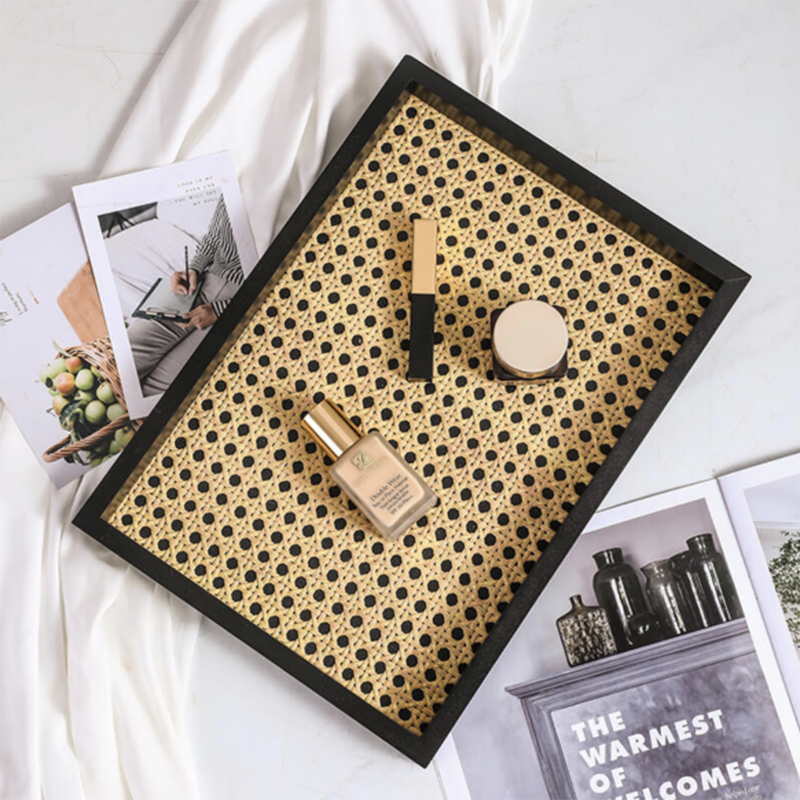High-Quality Multi-purpose Wood Serving Tray Food Storage Tray Decorative Tray with Mesh Design Quotes, Products