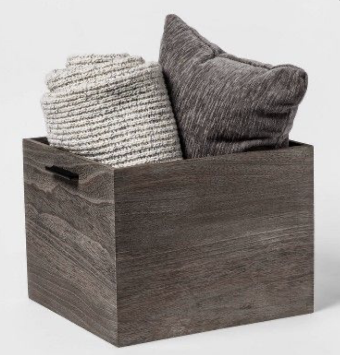 Custom Multifunctional Brown gray Wooden Storage Rack Storage Box Suitable for Home Organization  Manufacturers, Pricelist