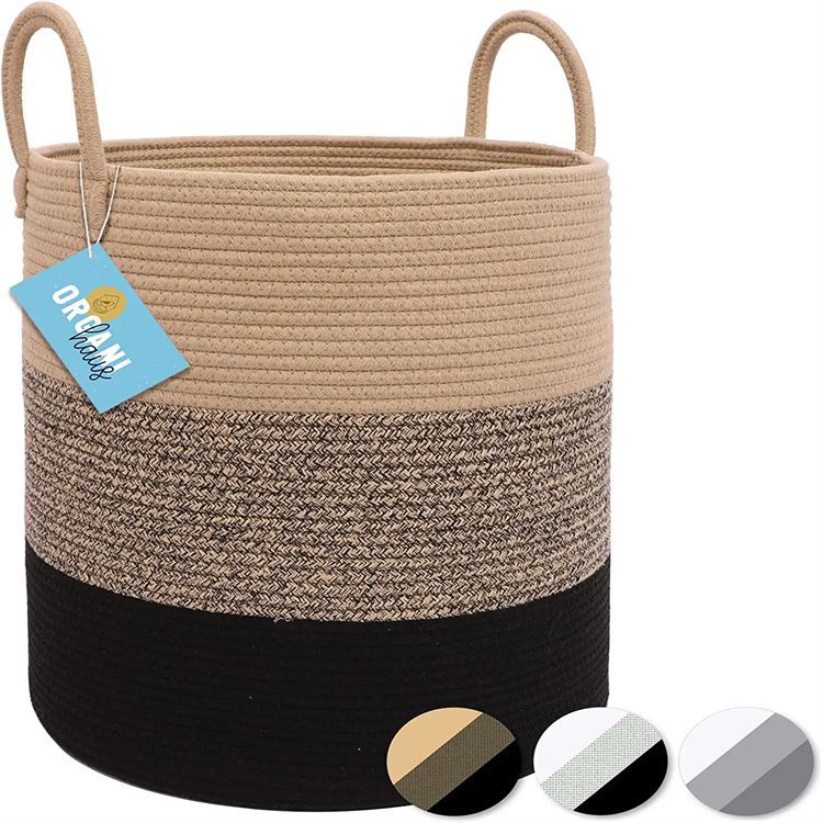 OEM Factory Customizable Cotton Rope Simple Stylish Storage Basket Clothing Storage Baskets Manufacturers, Supplier