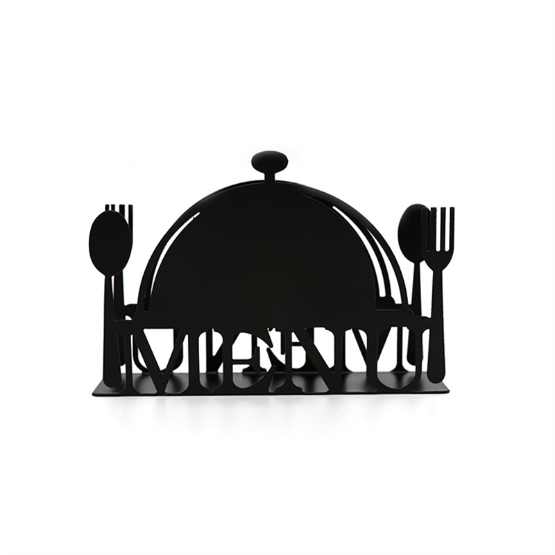 OEM Coffee shop hotel table metal paper towel holder iron art hollowed out knife and fork pattern napkin holder Suppliers, Pricelist