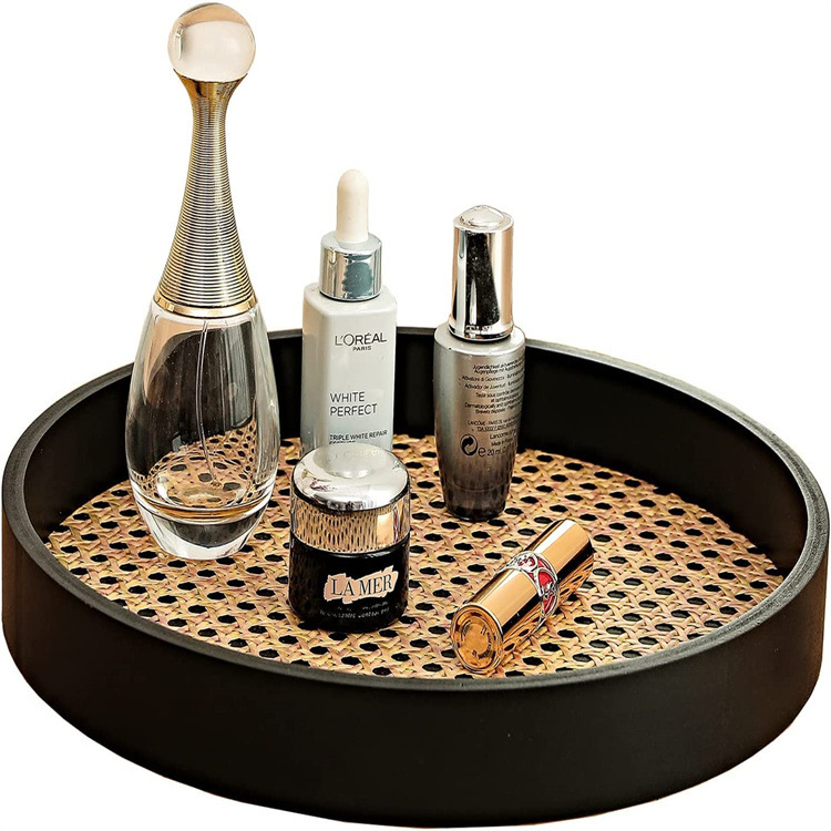 High-Quality Hot selling Wooden Imitation Rattan Round Storage Tray Customizable Color and Size Options Manufacturers, Suppliers