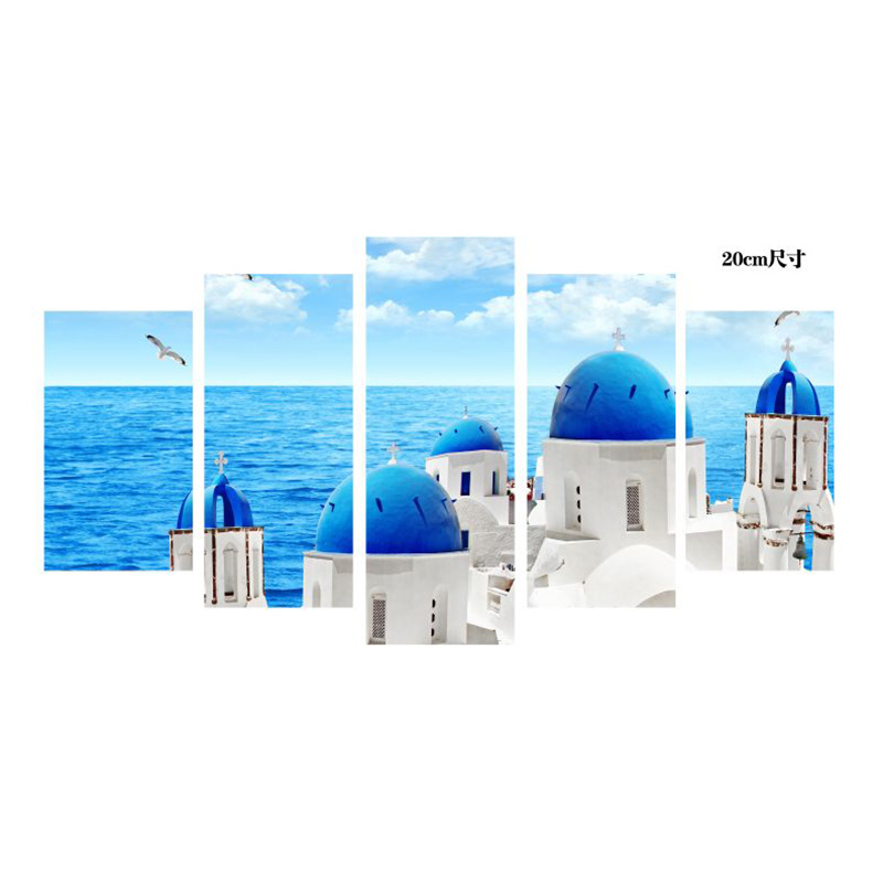 OEM Seascape painting set canvas Landscape Ocean Beach 5 Panels Wall Art Canvas Print Frames Picture Printing on Canvas wall art Supplier, Product