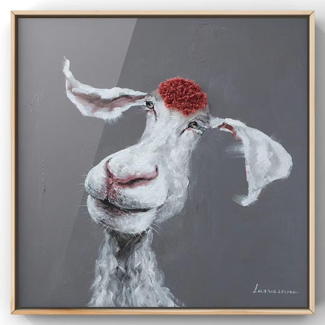 Custom Framed Wall Art Painting Funny Orangutan Puppy Alpaca Canvas Decor Suppliers, Pricelist