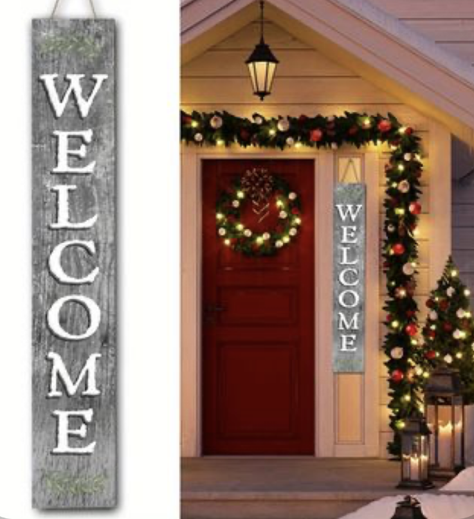 Custom Large Size Wreath Wooden Porch Sign Plaque Welcome  Decorative Signs Manufacturer, Product