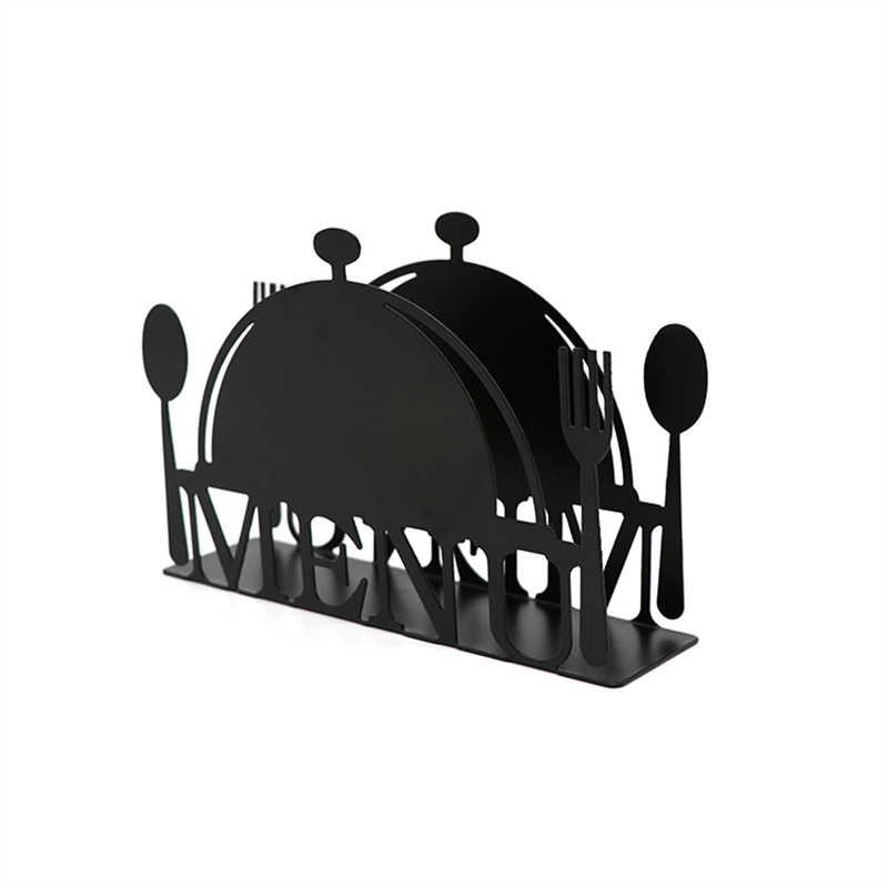 OEM Coffee shop hotel table metal paper towel holder iron art hollowed out knife and fork pattern napkin holder Suppliers, Pricelist