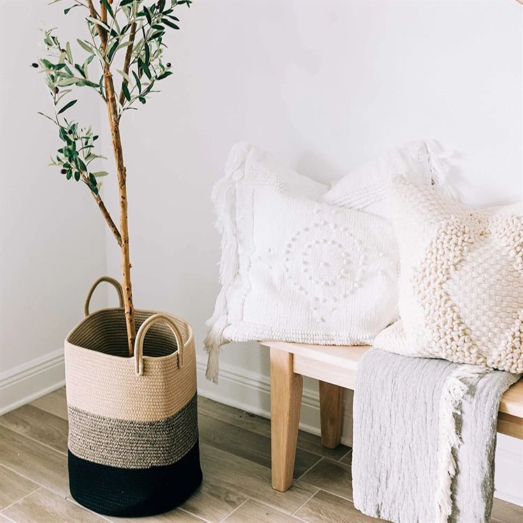 OEM Factory Customizable Cotton Rope Simple Stylish Storage Basket Clothing Storage Baskets Manufacturers, Supplier