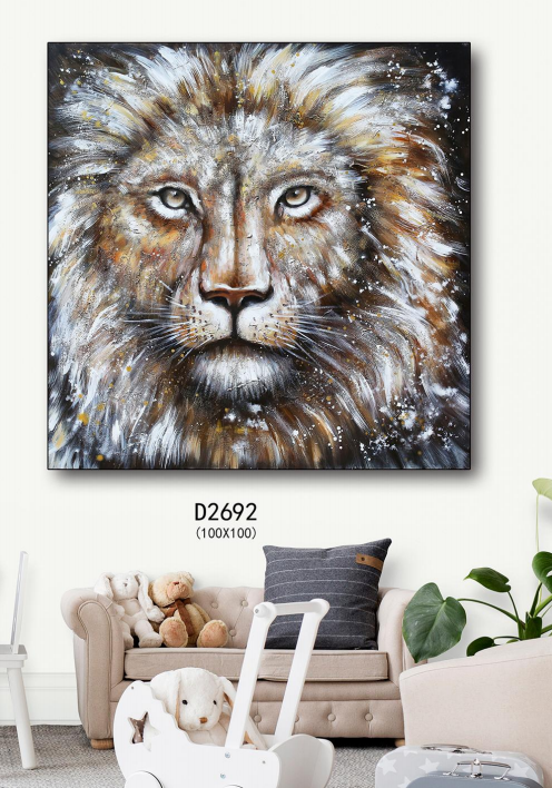 OEM Framed Canvas Art 100% Hand Oil Painting Wall Decorative Horse Lion Elephant Animal theme Suppliers, Quotes