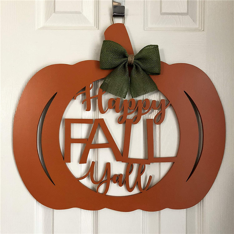 Custom Halloween pumpkin shape home decoration welcome sign plaque Wall Decoration Home Accessories Holiday Tags Manufacturer, Manufacturers