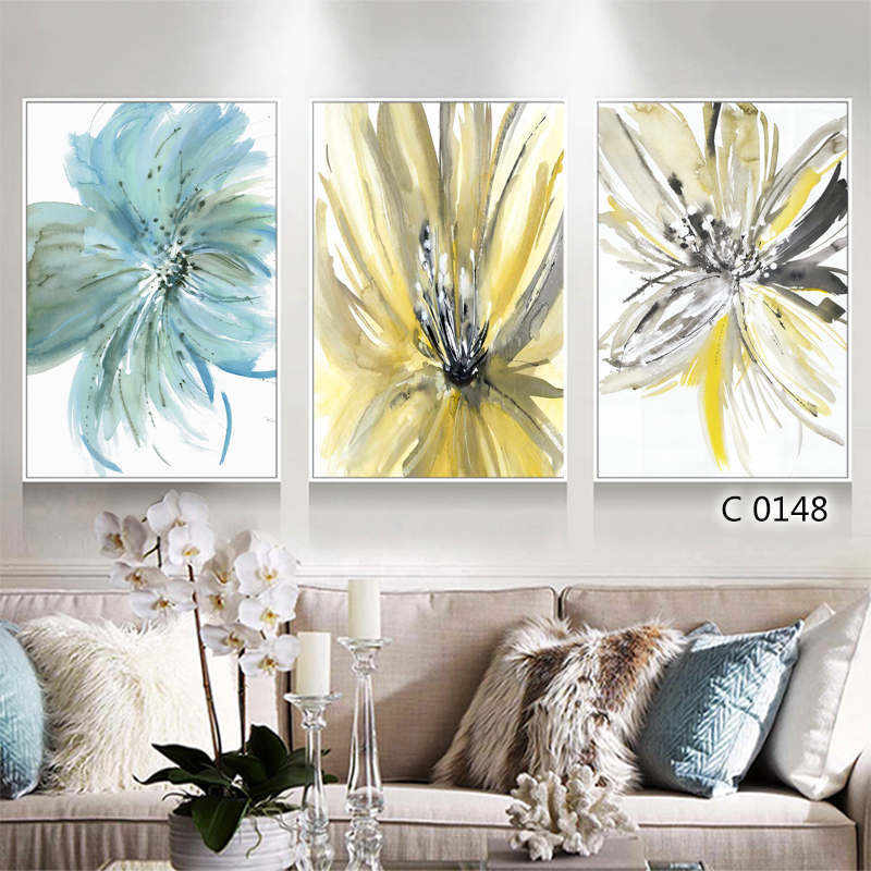 Custom 3 Pieces Canvas Poster Flower Poster Trend Wall Art Supplier, Quotes