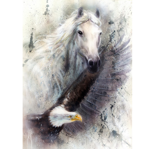Custom White Horse Portraits Oil Painting On Canvas Manufacturer, Pricelist