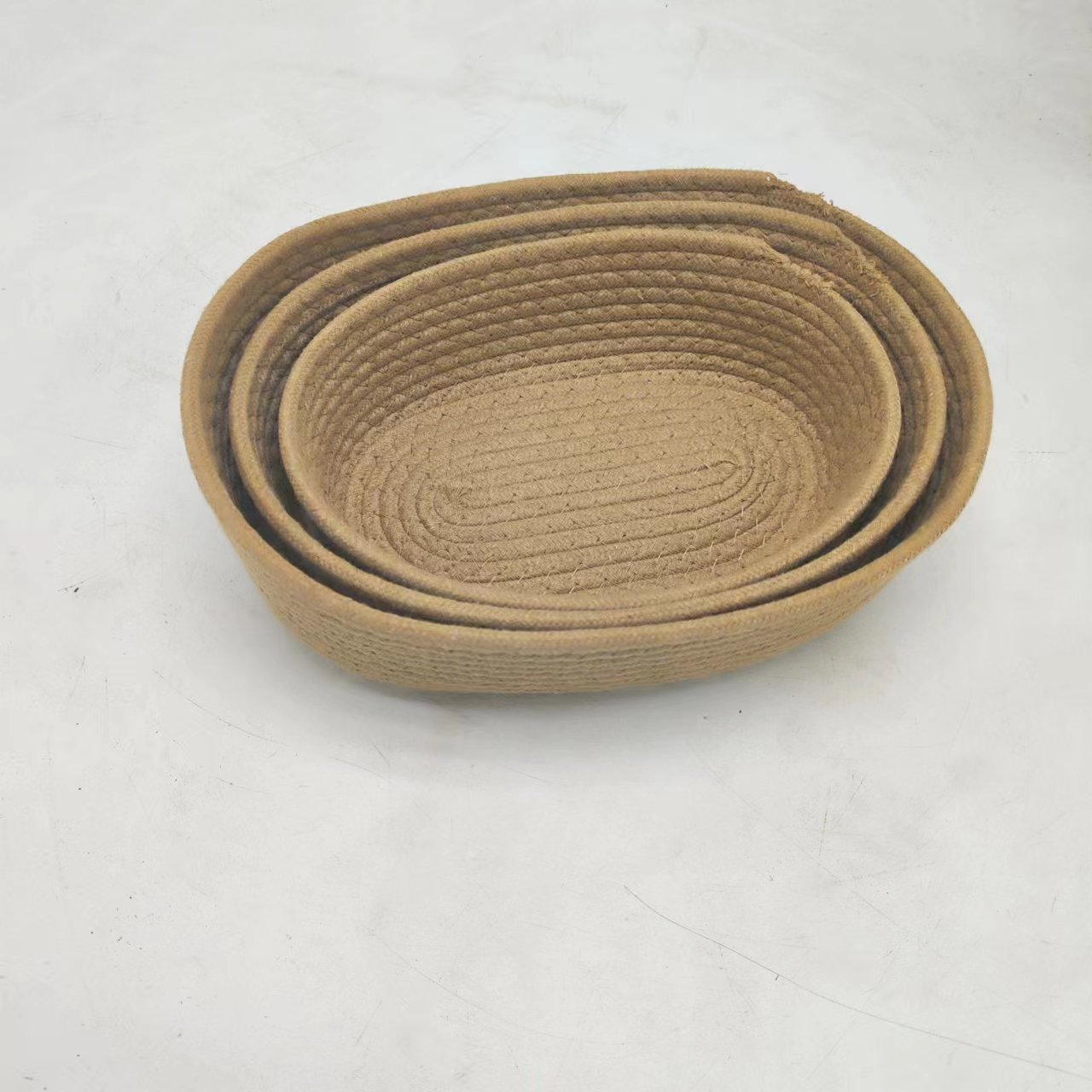 Custom Hand-woven cotton rope cosmetics and snack storage basket Boat-shaped desktop miscellaneous storage box Product, Products