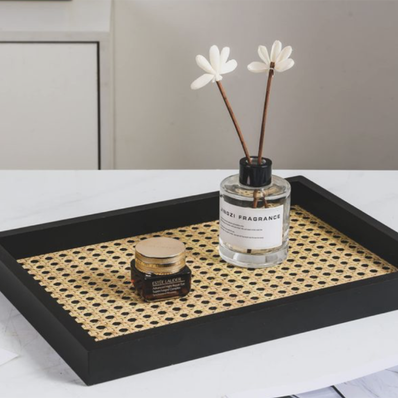 High-Quality Beautiful Rectangle Wood Tray With Mesh Decorative Trays Manufacturer, Products