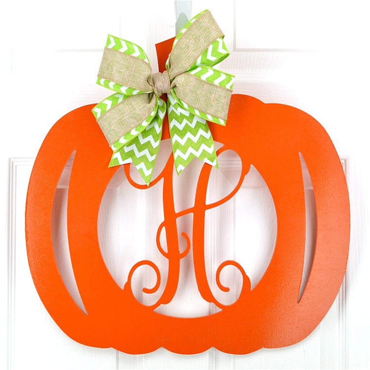 Custom Halloween pumpkin shape home decoration welcome sign plaque Wall Decoration Home Accessories Holiday Tags Manufacturer, Manufacturers