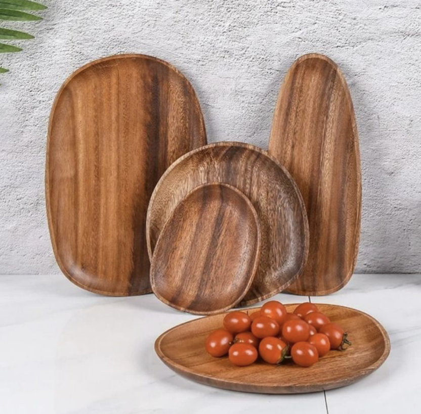 High-Quality Durable Acacia Wood Dried Fruit Tray Pastries Plate Service Tray Manufacturer, Supplier