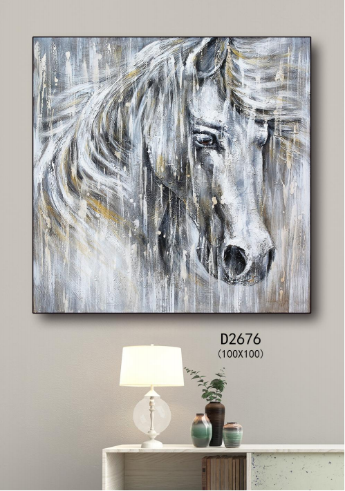 OEM Framed Canvas Art 100% Hand Oil Painting Wall Decorative Horse Lion Elephant Animal theme Suppliers, Quotes
