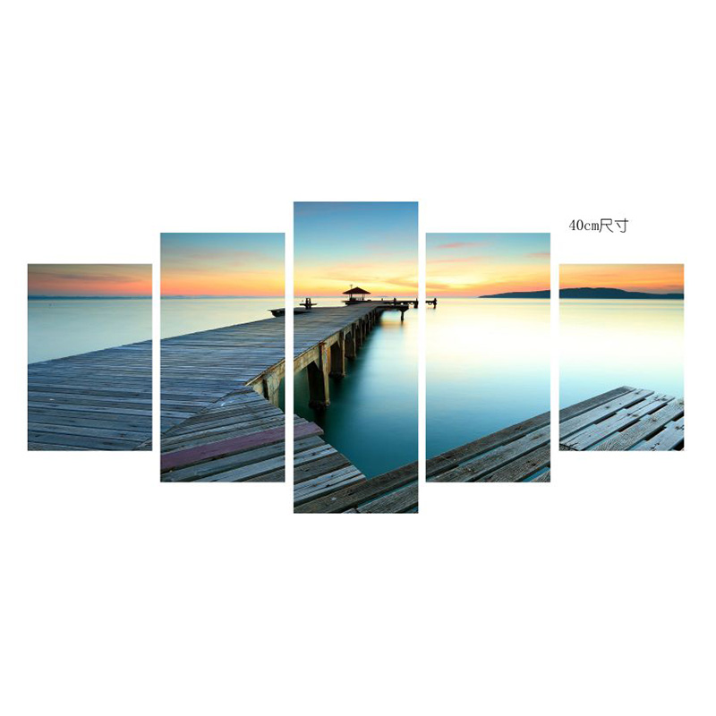 OEM Seascape painting set canvas Landscape Ocean Beach 5 Panels Wall Art Canvas Print Frames Picture Printing on Canvas wall art Supplier, Product