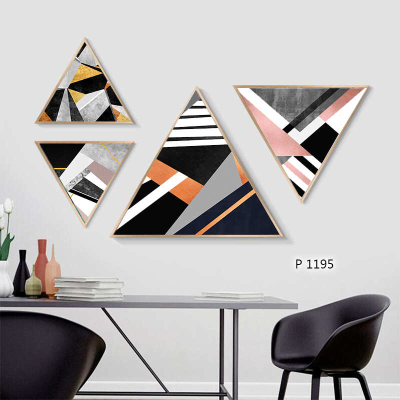 Custom Geometric painting wall triangle wall decor multi-size free combination  Pricelist, Product