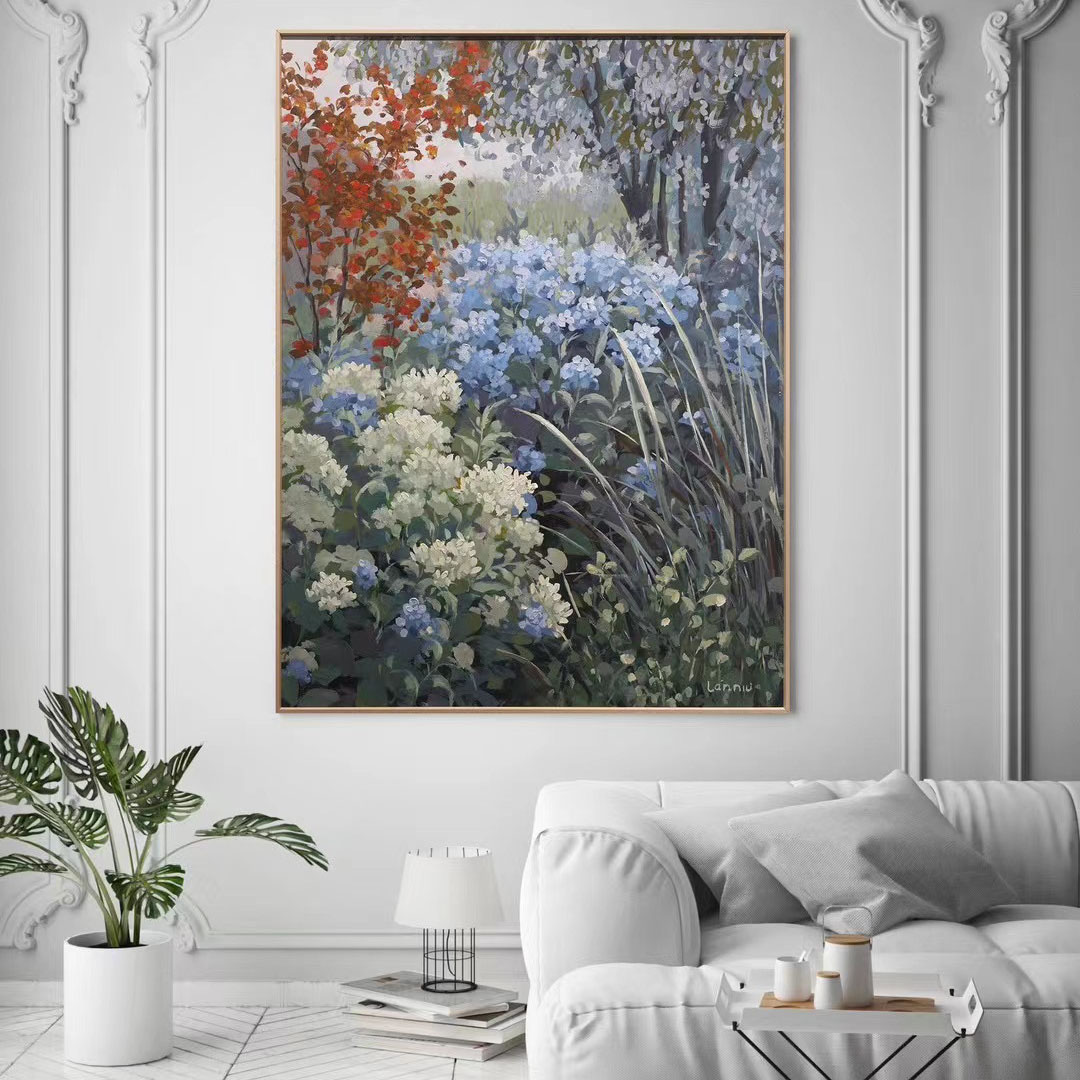 Custom Original Hand Painted Colorful Flower Poster Canvas Art Quotes, Product