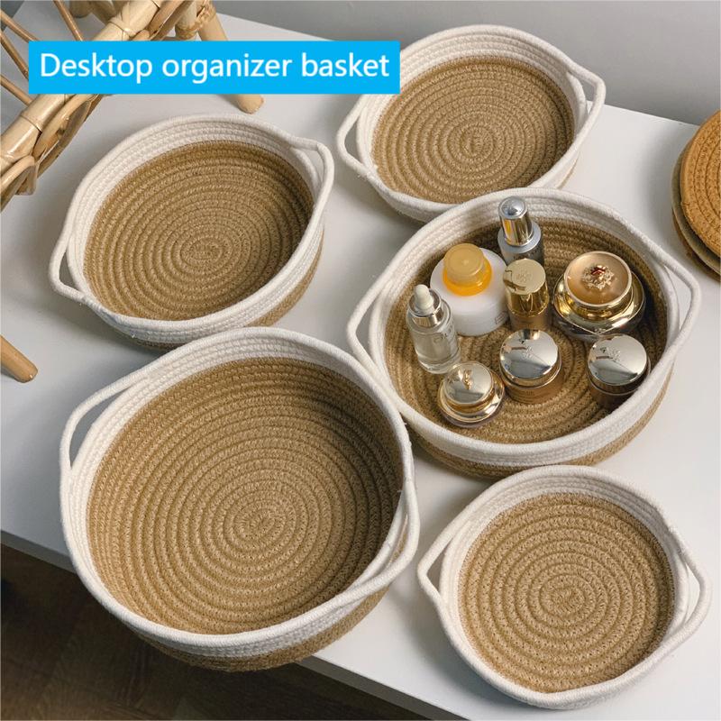 Famous Set of 5 Cotton Rope Storage Boxes Stylish Handwoven Desktop Storage Solution  Suppliers, Pricelist