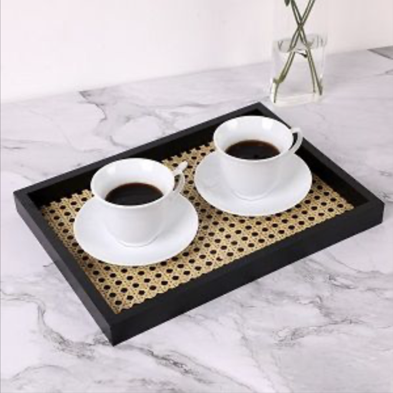 High-Quality Multi-purpose Wood Serving Tray Food Storage Tray Decorative Tray with Mesh Design Quotes, Products