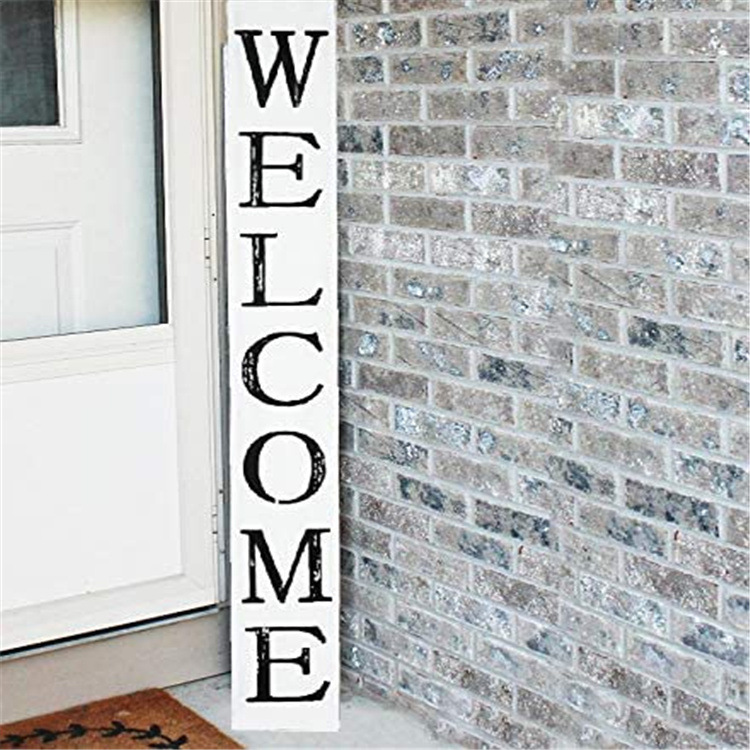 Custom Large Size Wreath Wooden Porch Sign Plaque Welcome  Decorative Signs Manufacturer, Product