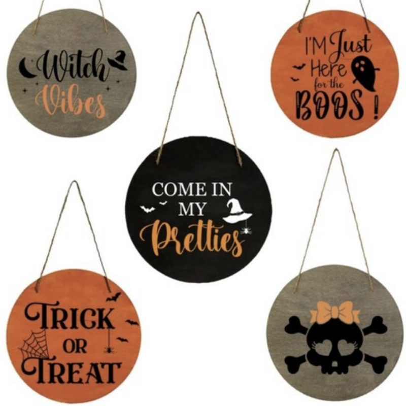 Custom Halloween Hanging Sign Decoration Home Door Hanger  Haunted Home Product, Products