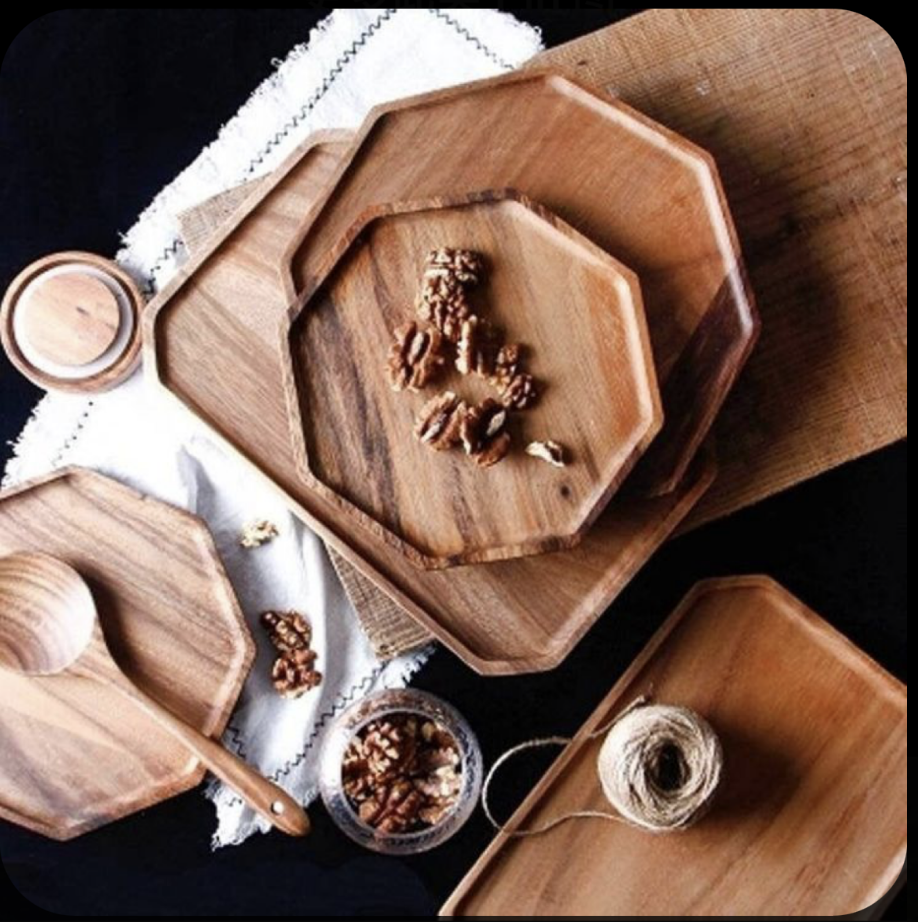 Octagonal Wood Tray 9